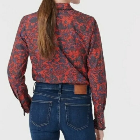 J. Crew Collection Shirt 2 Scallop Ruffle Button Up Perfect NWT - Picture 4 of 17